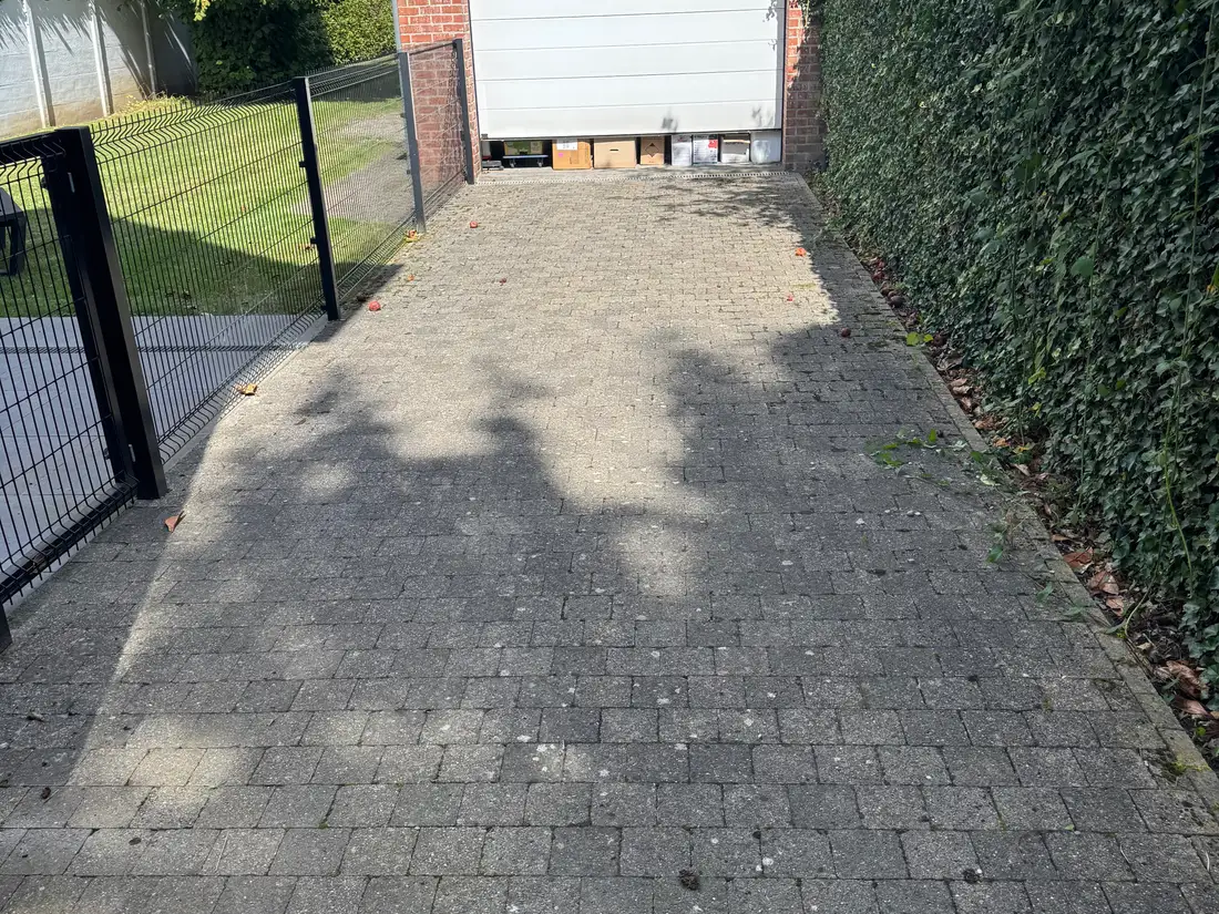 Oprit voor en na de reiniging — voor